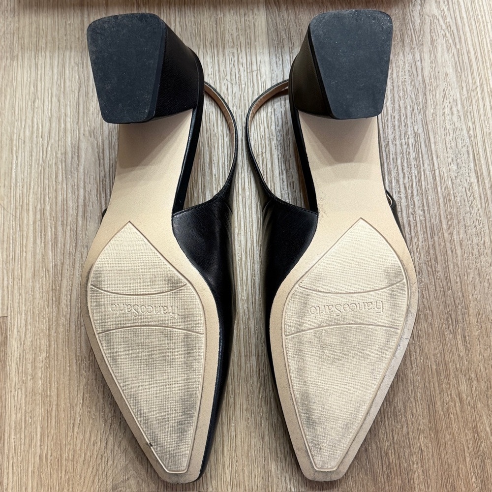 Franco Sarto Jacer Black Slingback Pointed Toe Pump Heels 9 - Picture 7 of 8